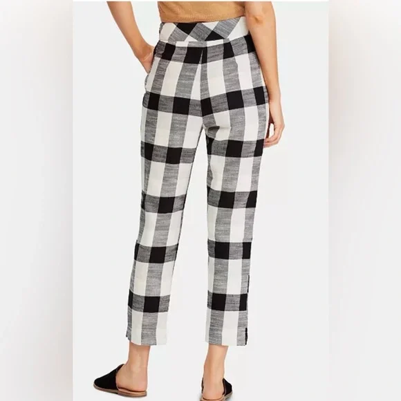 Free People | Clear Skies | Black &
White | Checkered | Cropped Pants | Size M - Picture 8 of 15